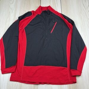 SmartWool PhD Merino Wool Half-Zip Performance Red Pullover Pocket Mens M Medium
